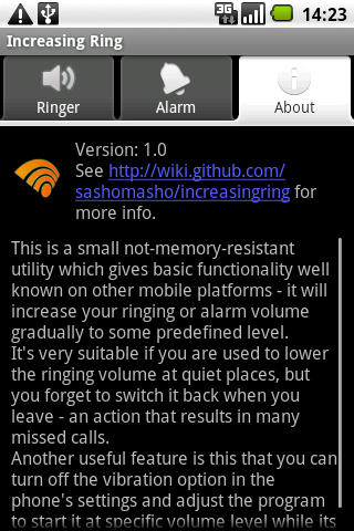 Increasing Ring : あの有名な「だんだん音が大きくなる」機能つき音量ユーティリティ！Androidアプリ538