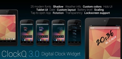 Clockq フォントもスタイルも自由自在 簡単に作れるデジタル時計ウィジェット 無料androidアプリ オクトバ