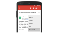 Gmailに新機能追加、特定のメールアドレスからのメールを簡単にブロックできるように